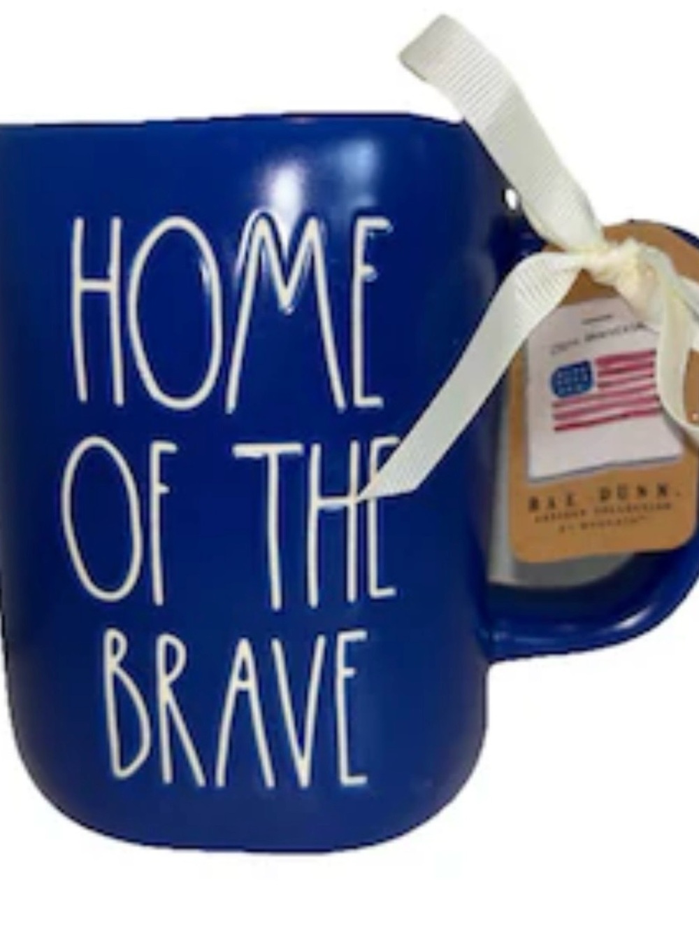 Rae Dunn Blue "Home of the Brave" Ceramic Mug